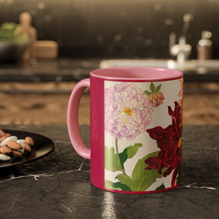 Dahlia Flower by Tanigami Kônan Colorful Mugs (11oz, 15oz)