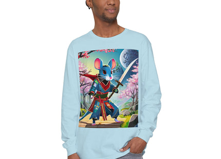 Cyber Samurai Rat Garment-dyed Long Sleeve T-Shirt
