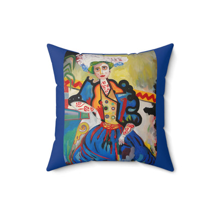 A Mulher by Amadeo de Souza-Carosa Spun Polyester Square Pillow