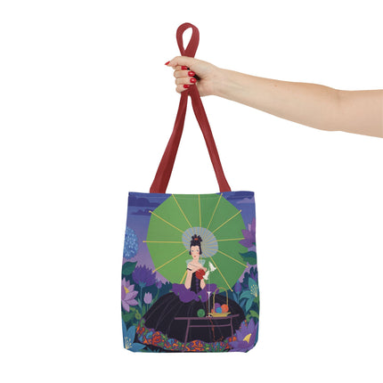 🧶🌸 The Lady Of The Enchanted Knitting Garden Tote Bag – Art Deco Floral Fantasy
