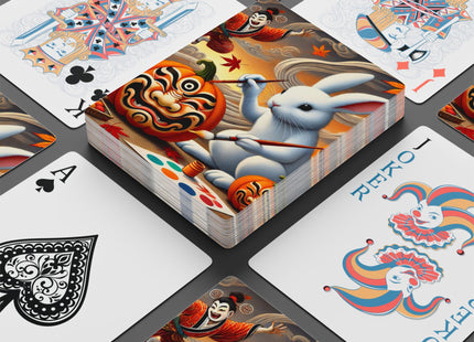 Halloween Rabbit’s Kabuki Jack-o’-Lanterns Playing Cards