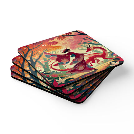 The Dragon Fairy’s Dance Corkwood Coaster Set