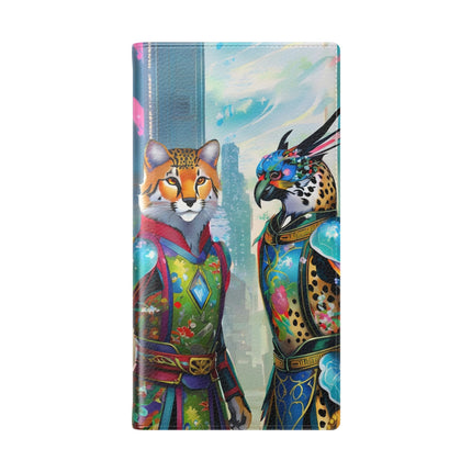 🐆🦜 Cybernetic Duets Flip Case – Neon Elegance & Digital Harmony