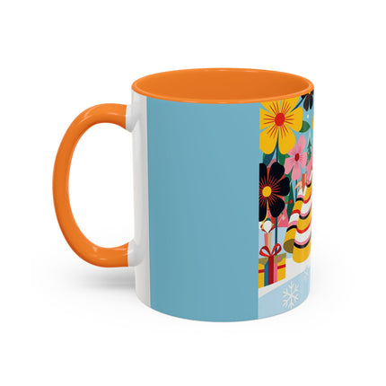 🌼🎄 The Christmas Blossom Belle Colorful Mug – Colorful Art Deco Holiday Fantasy