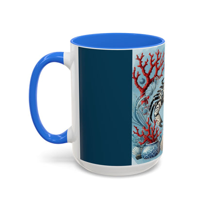 Spotted Crab & Pagoda Colorful Mug – Mystical Ocean & Asian Harmony