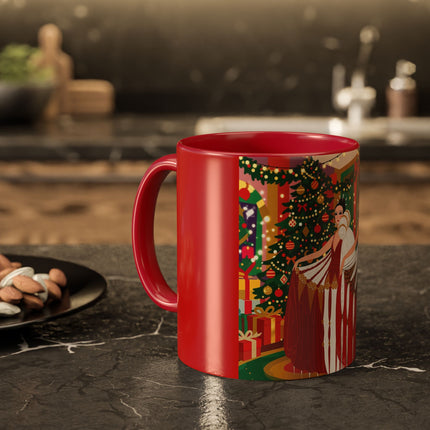 🎄💃 The Christmas Mirror Duet Colorful Mug – Art Deco Holiday Elegance