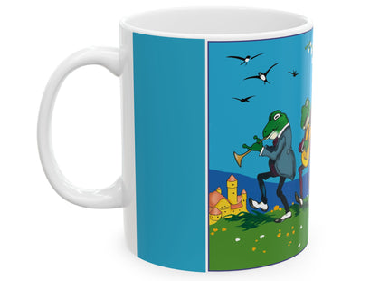 Frog and Beetle Band by Fritz Baumgarten Ceramic Mug 11oz