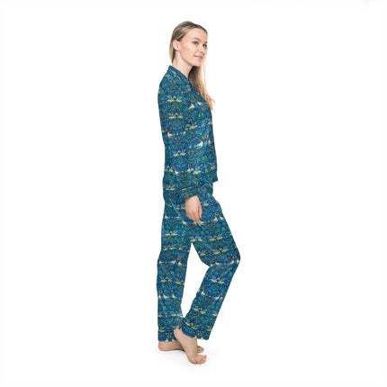 Birds by William Morris Women's Satin Pajamas (AOP)