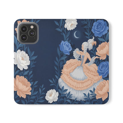 🌙🌸 The Lady Of The Moonlit Flowers Flip Case – Art Deco Floral Reverie