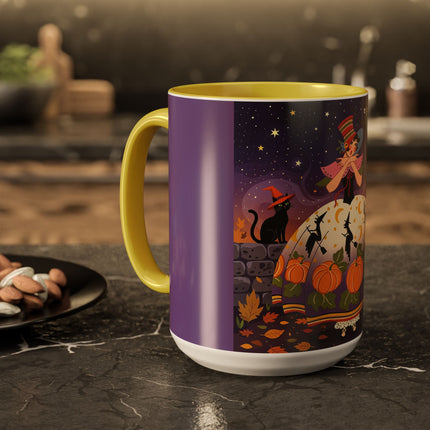 🎃🌙 The Pumpkin Moon Dress Colorful Mug – Whimsical Halloween Fashion
