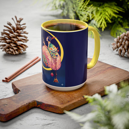 Moonlit Reflections Colorful Mug (11oz, 15oz) – Celestial Elegance, Art Deco Beauty & Dreamy Style