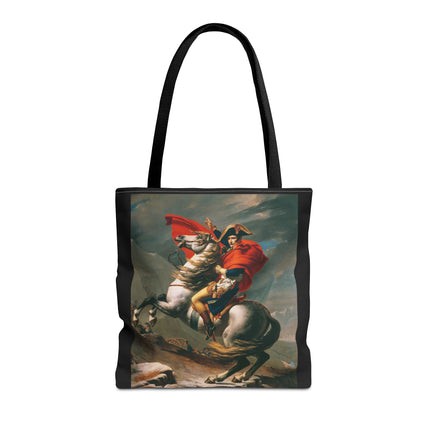 Napoleon Crossing the Alps by Jacques-Louis David Tote Bag (AOP)