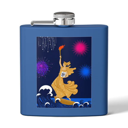 Liberty's Triumph Stainless Steel Flask – Art Deco Glory & Triumphant Spirit