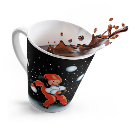A Festive Snowball Toss Latte Mug