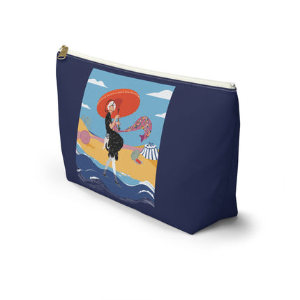 Beachside Promenade Cosmetic Bag – Glamorous Summer Stroll & Retro Chic