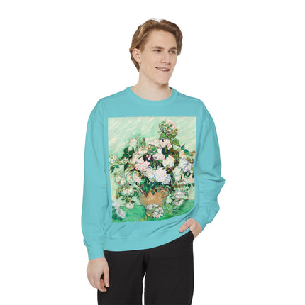Roses by Vincent Van Gogh Unisex Garment-Dyed Sweatshirt