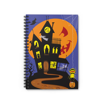 Halloween Night at the Haunted House Spiral Notebook - Ruled Line