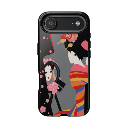 Geisha Mirror Phone Case – Elegant Reflection & Timeless Beauty