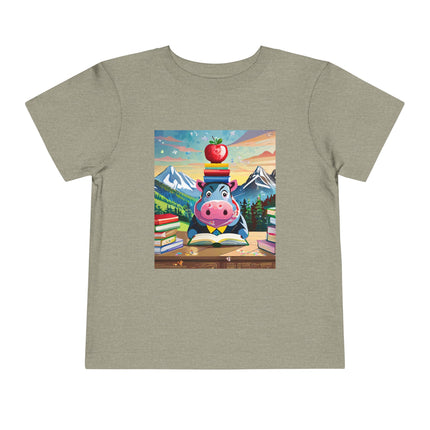Hippos Hit the Books Toddler Short Sleeve Tee