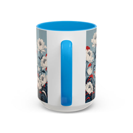 ❤️🌺 The Scarlet Parasol Spectacle Colorful Mug – Art Deco Fashion Elegance