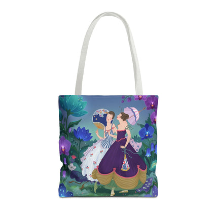 🌸☂️ The Ladies Of The Garden Promenade Tote Bag – Art Deco Floral Elegance