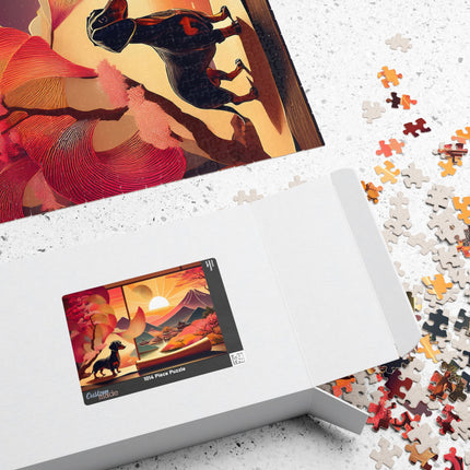Dachshund's Sunset Artistry Puzzle (110, 252, 520, 1014-piece)
