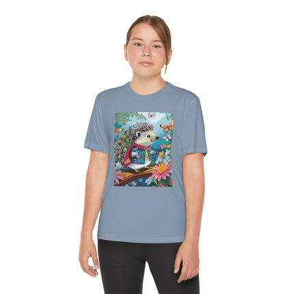 Cute Hedgehog Youth Competitor Tee – Garden Adventure & Whimsical Charm