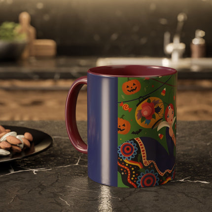 🏮🎃 The Lady Of Halloween Lanterns Colorful Mug – Colorful Art Deco Halloween Charm