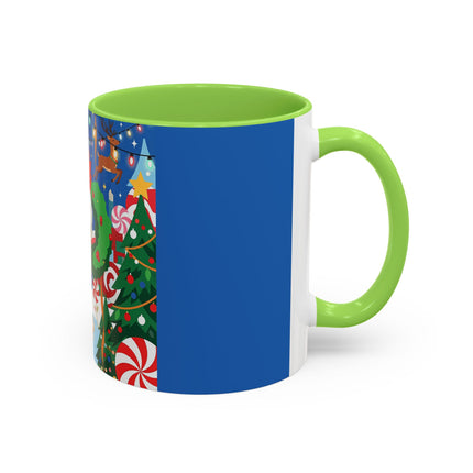 🦌🍬 The Lady Of The Peppermint Christmas Garden Colorful Mug – Colorful Art Deco Holiday Fantasy