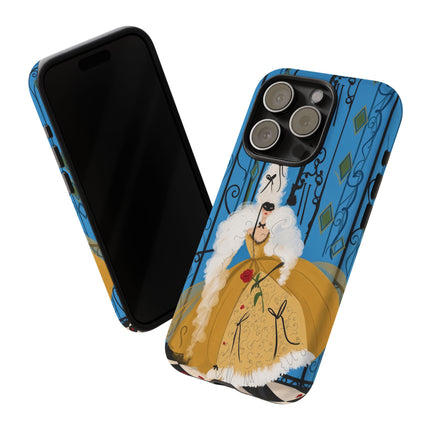 🎭🌹 The Lady At The Masquerade Gates Phone Case – Art Deco Fashion Illustration