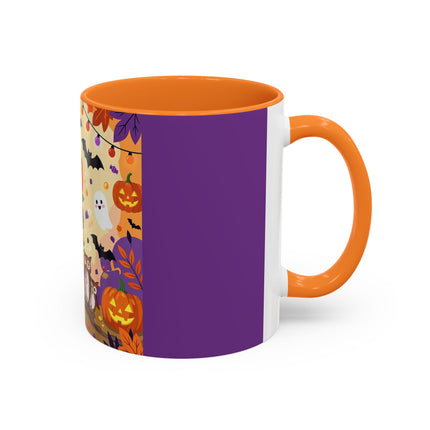 🎃🐈‍⬛ The Pumpkin Child’s Halloween Parade Colorful Mug – Whimsical Storybook Charm
