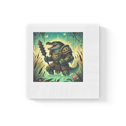 Swamp Tyrant White Coined Napkins