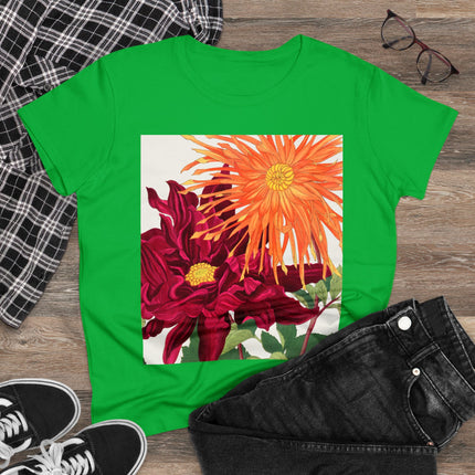 Dahlia Flower by Tanigami Kônan Women's Midweight Cotton Tee