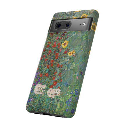 Farm Garden with Sunflowers by Gustav Klimt Phone Cases