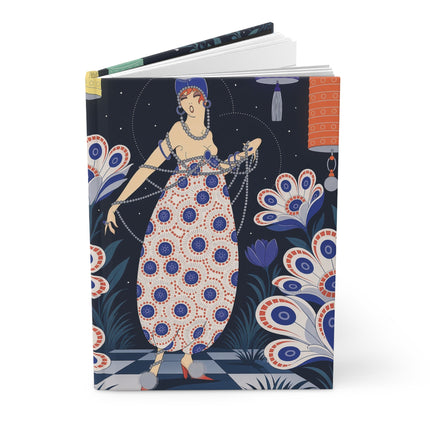 🌙💎 The Lady Of The Midnight Jewel Garden Hardcover Journal – Art Deco Floral Elegance