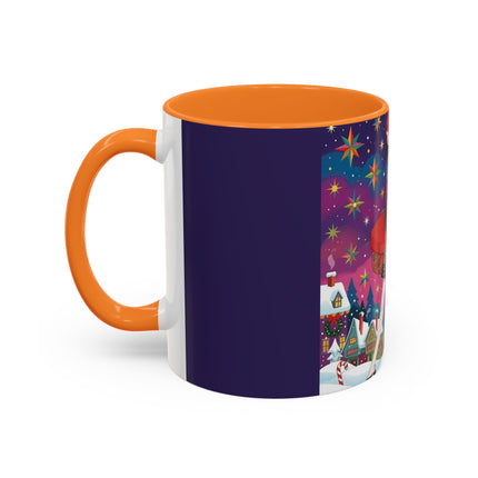 🎁✨ The Lady Of The Christmas Hatbox Colorful Mug – Art Deco Holiday Fantasy