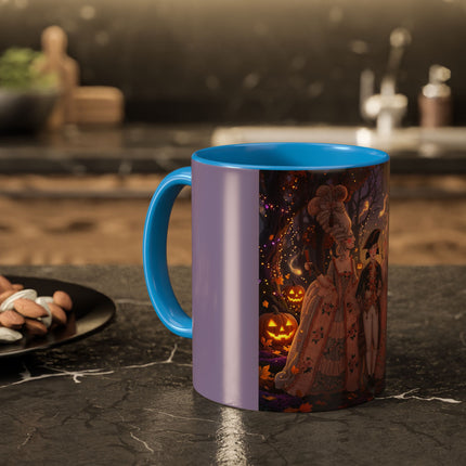 🎃🌙 The Midnight Court Of Pumpkin Grove Colorful Mug – Elegant Halloween Masquerade