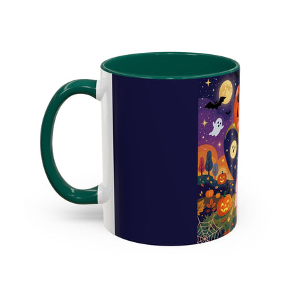🎃🐈‍⬛ The Pumpkin Moon Embrace Colorful Mug – Whimsical Halloween Charm