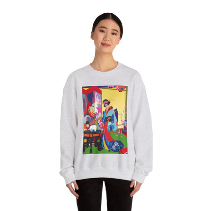 A Timeless Journey by Umberto Brunelleschi Heavy Blend™ Crewneck Sweatshirt