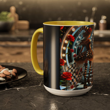Halloween Witch Through the Mirror Colorful Mugs (11oz, 15oz)
