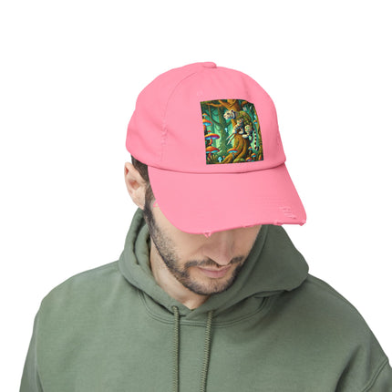 Silent Stripes Unisex Distressed Cap