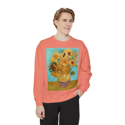 Vase with Twelve Sunflowers by Vincent Van Gogh Unisex Garment-Dyed Sweatshirt