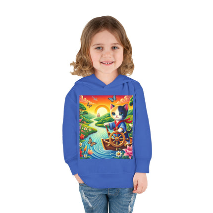 Sailor Kitten’s River Adventure Toddler Pullover Fleece Hoodie