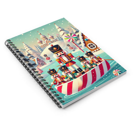 Nutcracker Candy-Striped Adventure Spiral Notebook - Ruled Line