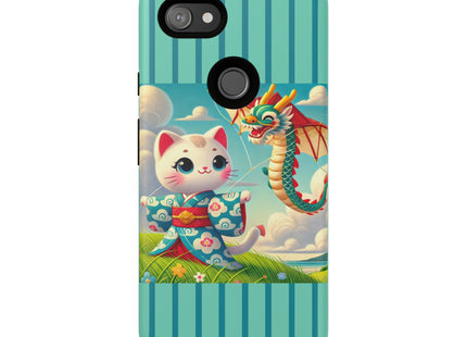 Geisha Kitten and the Dragon Kite Phone Cases