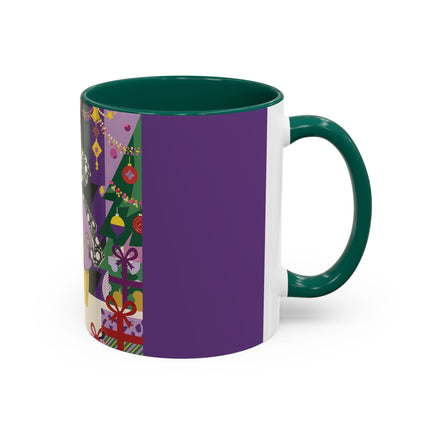🎁✨ The Lavender Christmas Masquerade Colorful Mug – Art Deco Holiday Fantasy