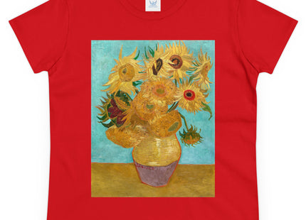 Vase with Twelve Sunflowers by Vincent van Gogh Women's Midweight Cotton Tee