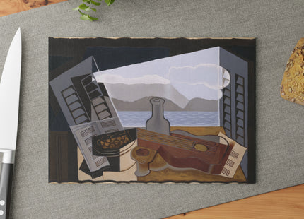 Open Window by Juan Gris Glass Cutting Board