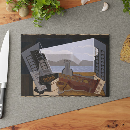 Open Window by Juan Gris Glass Cutting Board