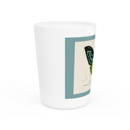 Green Birdwing by Charles Dessalines D' Orbigny Ceramic Shot Glass
